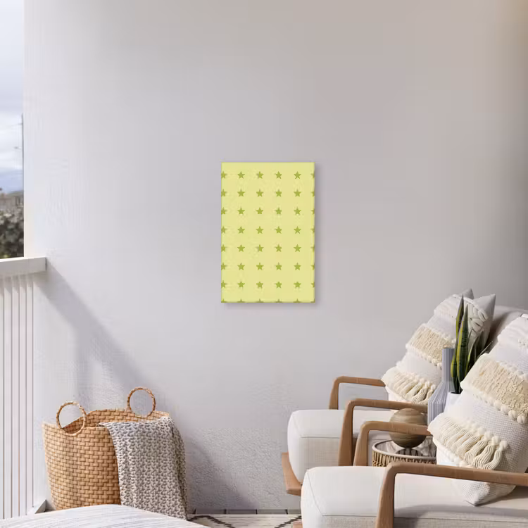 Sterren - Patroon - Groen Tuinposter op houten frame 2 cm dik klein 841 -sfeer1