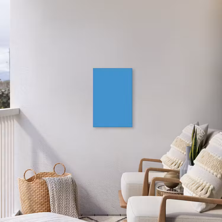 Steel - Blue - Blauw Tuinposter op houten frame 2 cm dik klein 841 -sfeer1