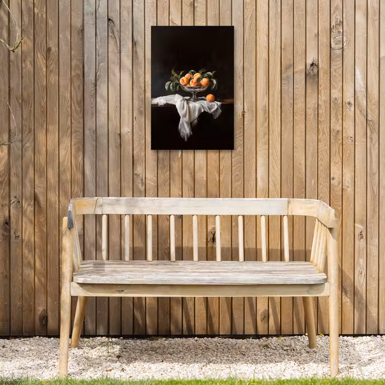 Stilleven - Perziken - Vintage Tuinposter op houten frame 2 cm dik klein -sfeer4