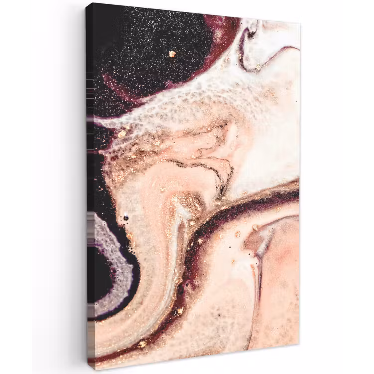 Steen - Marmer - Edelsteen - Abstract - Natuur - Roze Tuinposter op houten frame 2 cm dik klein -3d
