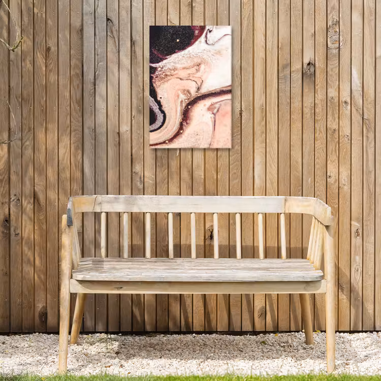 Steen - Marmer - Edelsteen - Abstract - Natuur - Roze Tuinposter op houten frame 2 cm dik klein -sfeer4