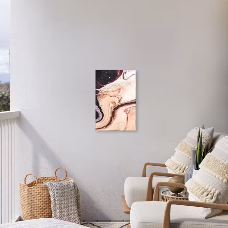 Steen - Marmer - Edelsteen - Abstract - Natuur - Roze Tuinposter op houten frame 2 cm dik klein -sfeer1