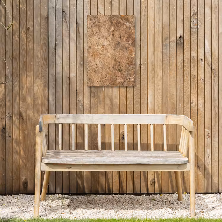 Steen - Natuur - Textuur - Abstract - Bruin Tuinposter op houten frame 2 cm dik klein -sfeer4