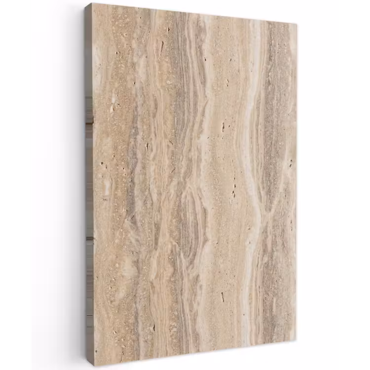 Steen - Patroon - Textuur - Natuurlijk - Beige Tuinposter op houten frame 2 cm dik klein -3d
