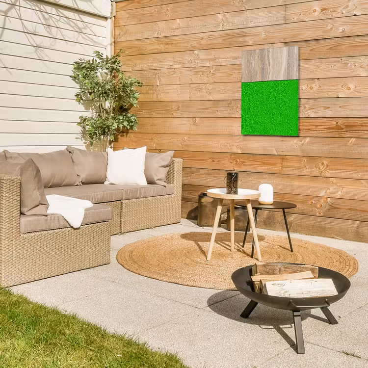 Steen - Patroon - Textuur - Natuurlijk - Beige Tuinposter op houten frame 2 cm dik klein -sfeer2