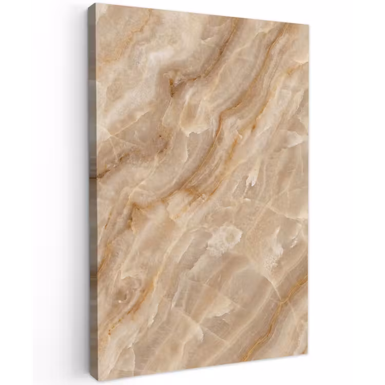 Steen - Ader - Natuur - Modern - Beige Tuinposter op houten frame 2 cm dik klein -3d