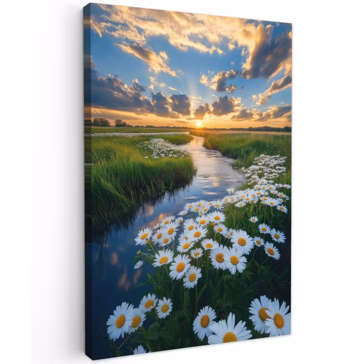 Beekje - Landschap - Margriet Tuinposter op houten frame 2 cm dik klein -3d