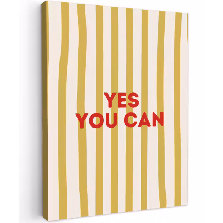 Strepen - Abstract - Yes you can - Rood Tuinposter op houten frame 2 cm dik klein -3d