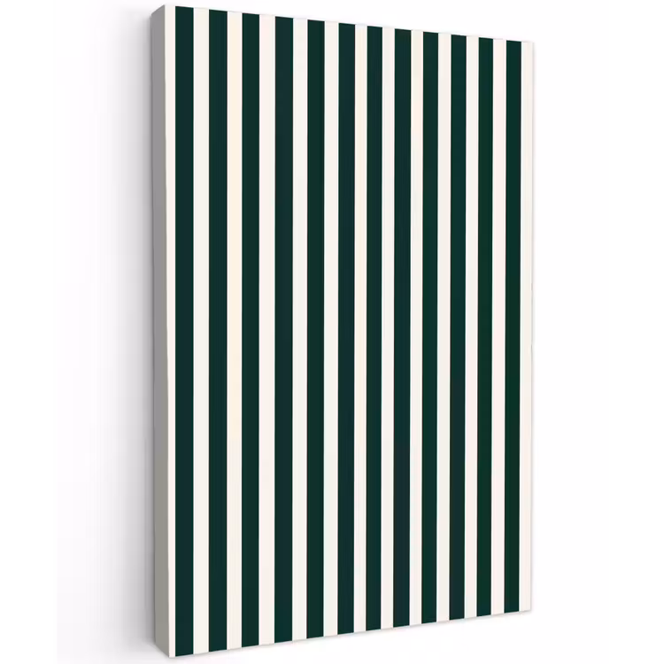 Strepen - Klassiek - Groen Tuinposter op houten frame 2 cm dik klein 841 -3d