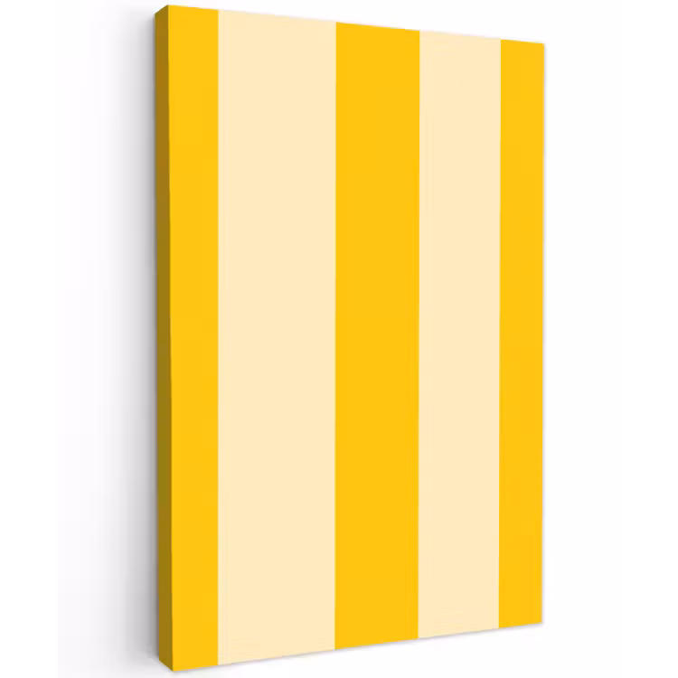 Strepen - Klassiek - Geel Tuinposter op houten frame 2 cm dik klein 841 -3d