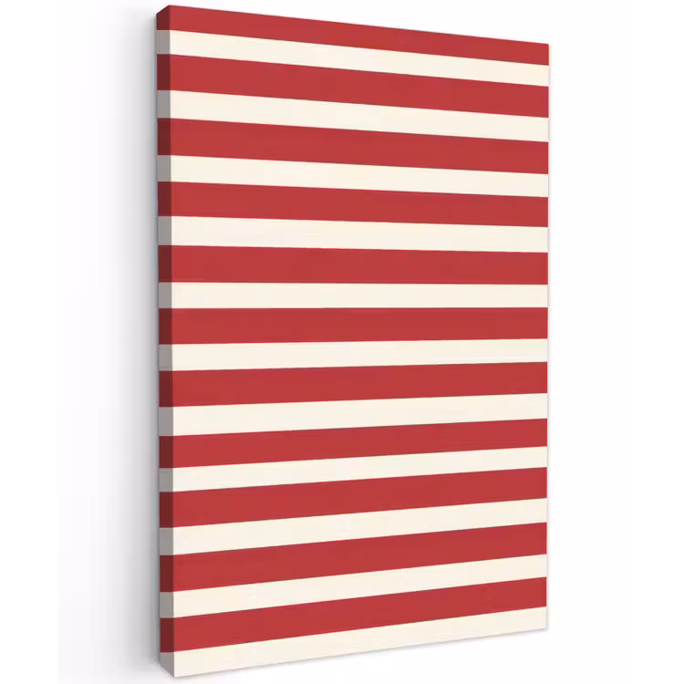Strepen - Patroon - Rood Tuinposter op houten frame 2 cm dik klein 841 -3d