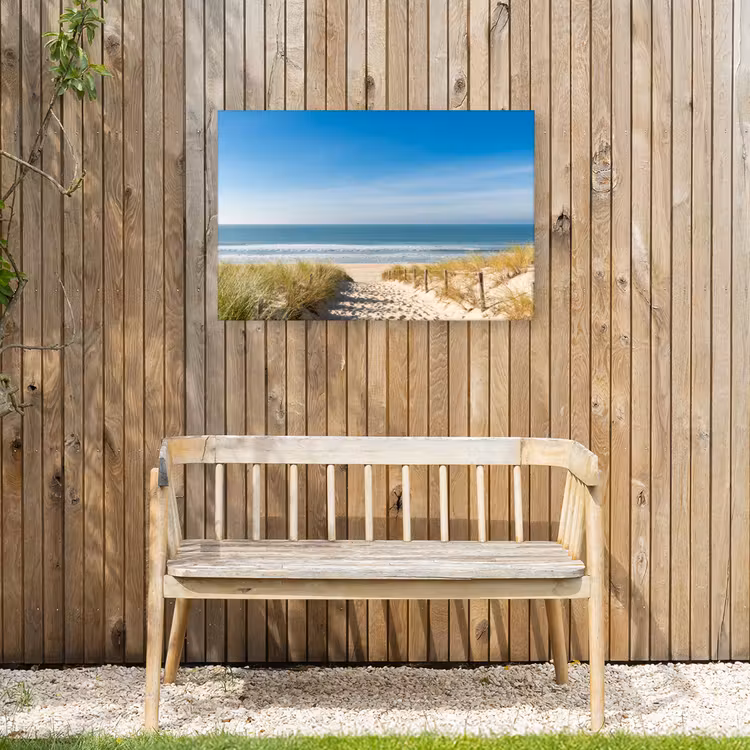 Zomerse Stranddag Tuinposter op houten frame 2 cm dik middel -sfeer4