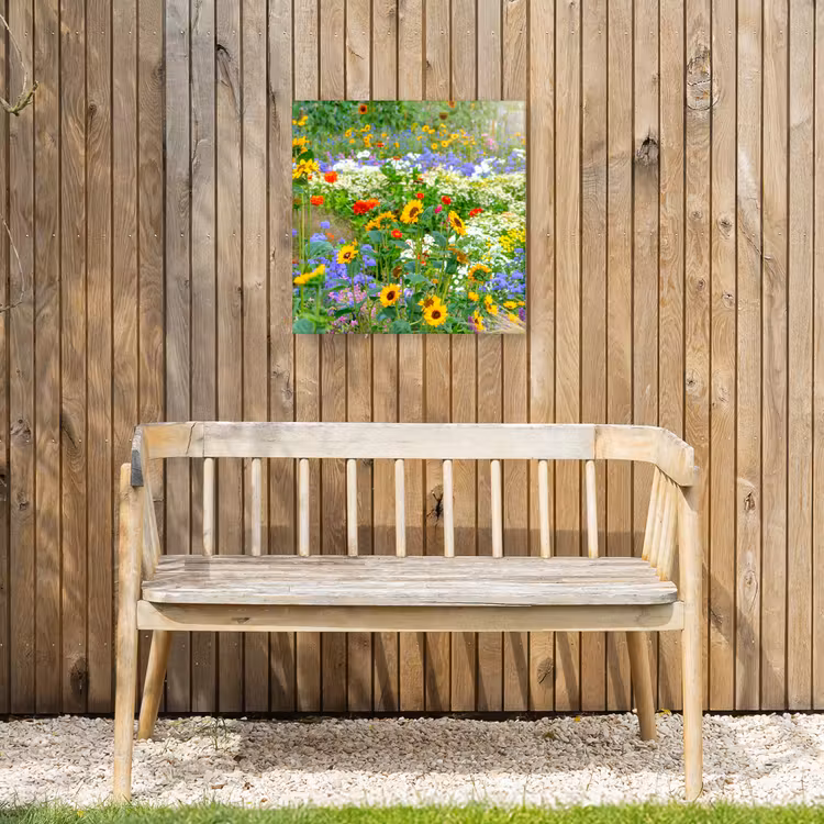 Zomerbloemen in volle bloei Tuinposter op houten frame 2 cm dik klein -sfeer4