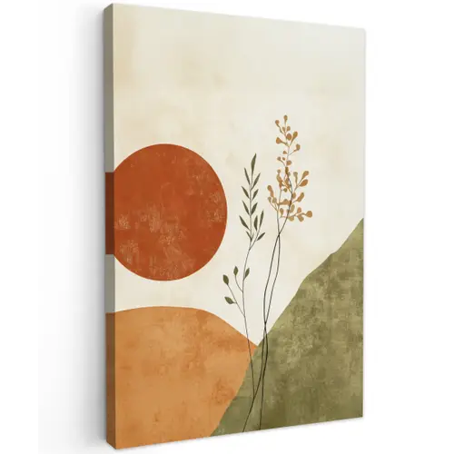 Zon - Abstract - Takken - Oranje Tuinposter op houten frame 2 cm dik klein -3d