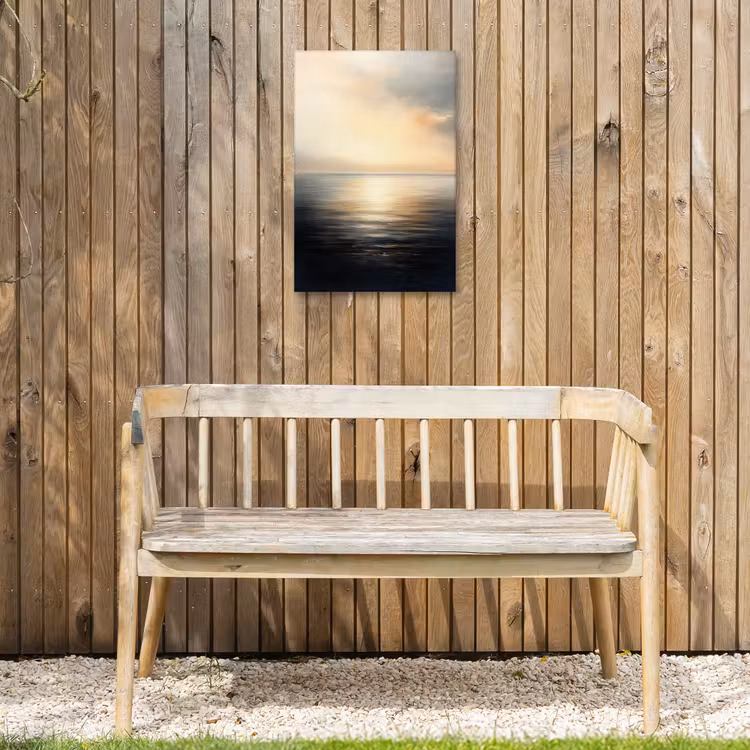 Zon - Horizon - Zee Tuinposter op houten frame 2 cm dik klein -sfeer4