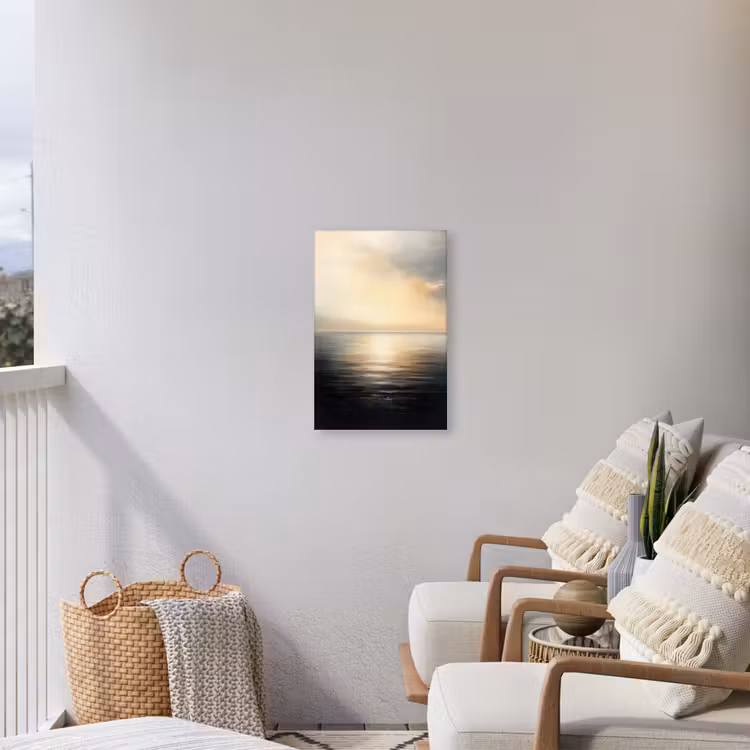 Zon - Horizon - Zee Tuinposter op houten frame 2 cm dik klein -sfeer1