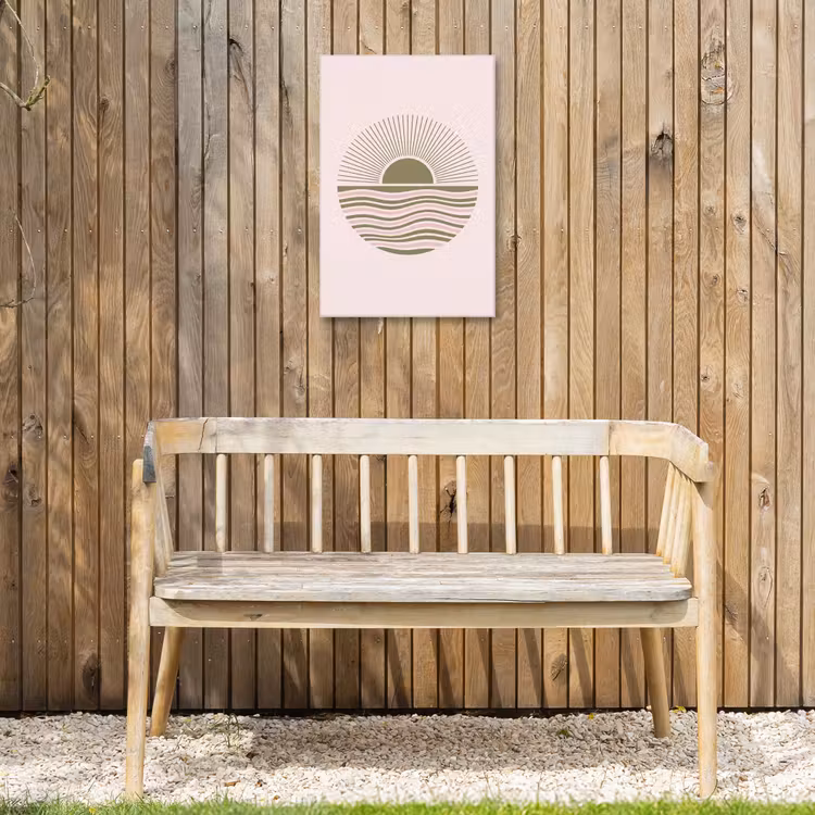 Zon - Zee - Abstract - Modern - Roze Tuinposter op houten frame 2 cm dik klein -sfeer4