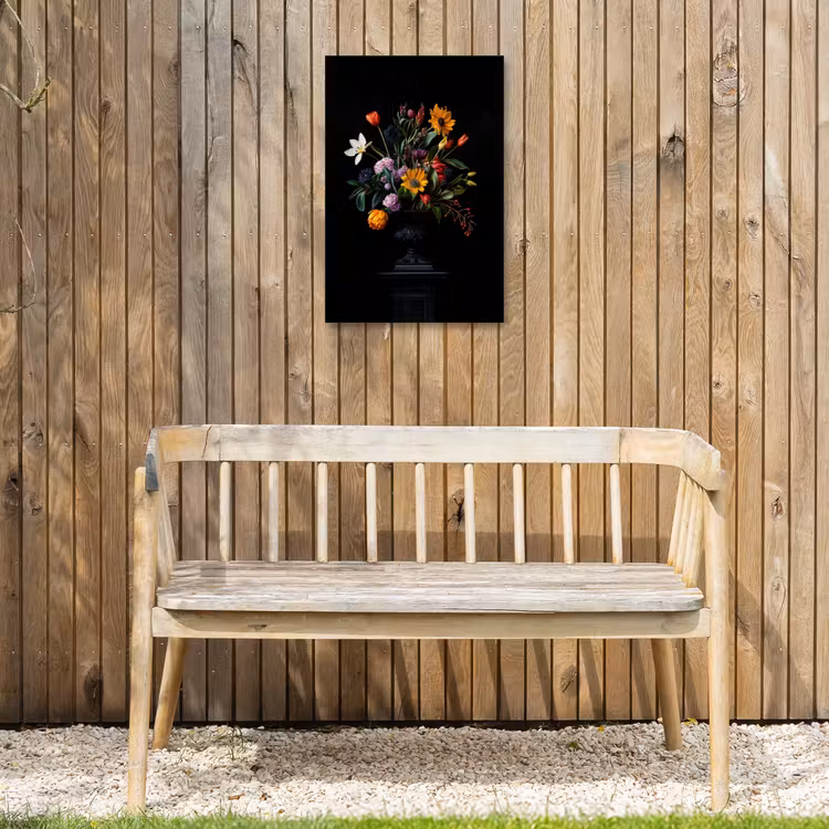 Zonnebloemen - Boeket - Kleurrijk Tuinposter op houten frame 2 cm dik klein -sfeer4