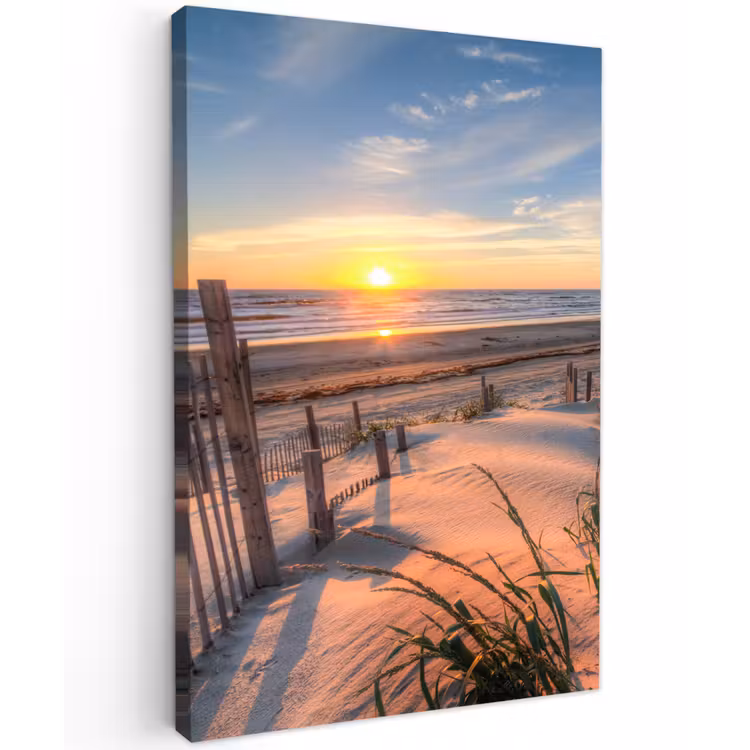 Zonsondergang Achter de Duinen Tuinposter op houten frame 2 cm dik klein -3d