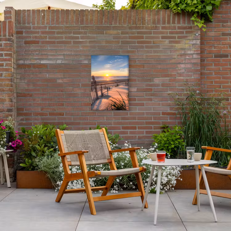 Zonsondergang Achter de Duinen Tuinposter op houten frame 2 cm dik klein -sfeer3