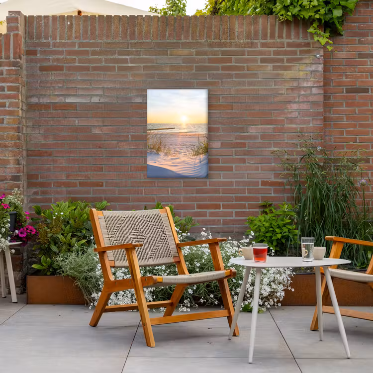 Zonsondergang aan Zee Tuinposter op houten frame 2 cm dik klein -sfeer3