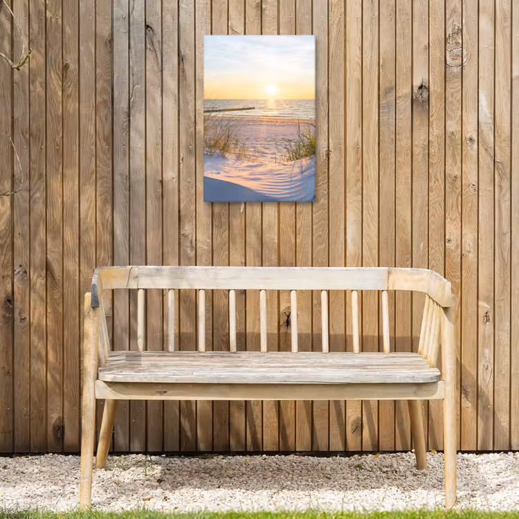 Zonsondergang aan Zee Tuinposter op houten frame 2 cm dik klein -sfeer4