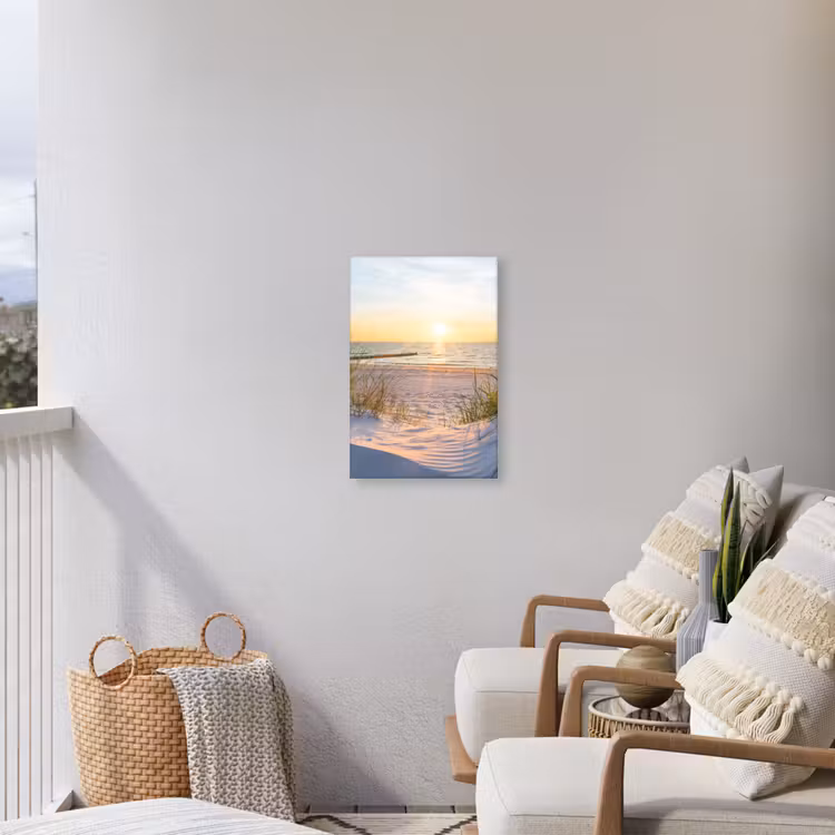 Zonsondergang aan Zee Tuinposter op houten frame 2 cm dik klein -sfeer1