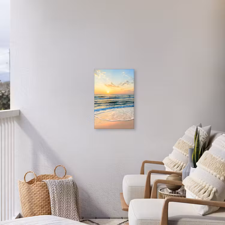 Zonsondergang aan Zee Tuinposter op houten frame 2 cm dik klein -sfeer1