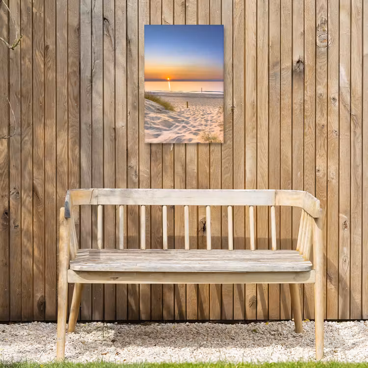 Zonsondergang aan Zee Tuinposter op houten frame 2 cm dik klein -sfeer4