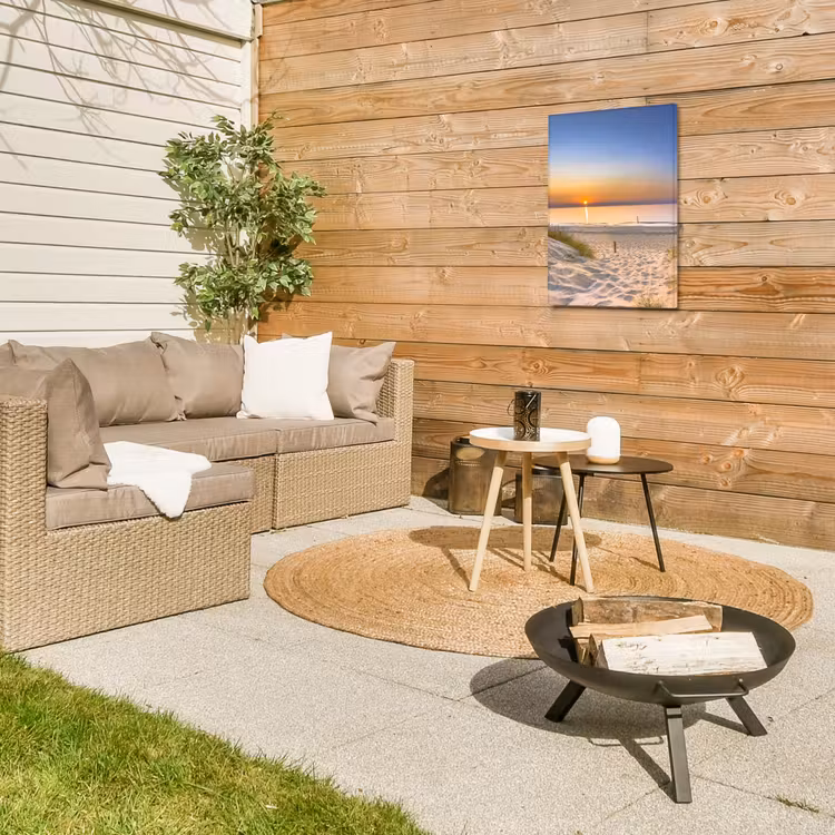 Zonsondergang aan Zee Tuinposter op houten frame 2 cm dik klein -sfeer2