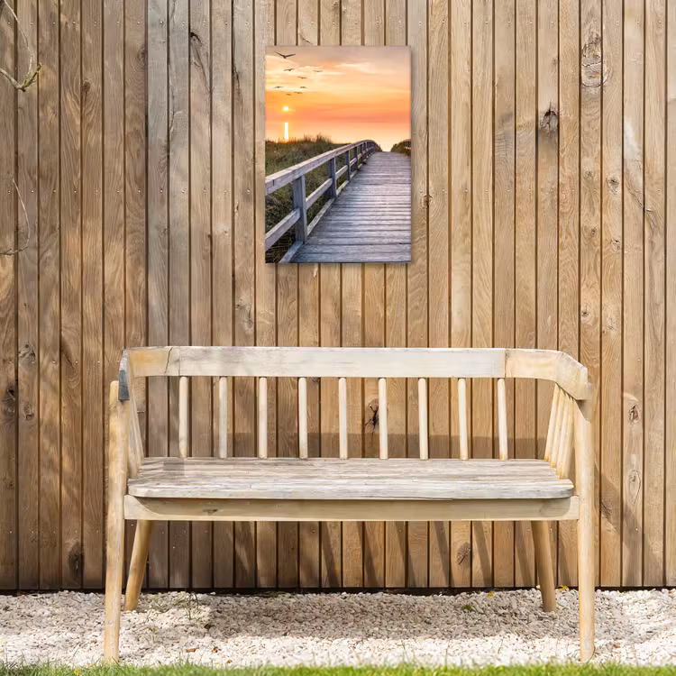 Zonsondergang over de Duinen Tuinposter op houten frame 2 cm dik klein -sfeer4