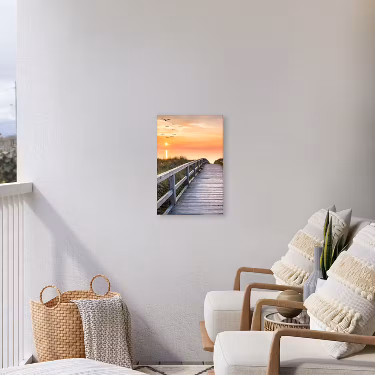 Zonsondergang over de Duinen Tuinposter op houten frame 2 cm dik klein -sfeer1