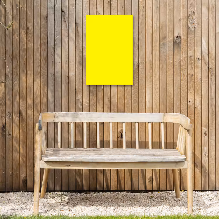 Sunshine - Glow - Geel Tuinposter op houten frame 2 cm dik klein 841 -sfeer4
