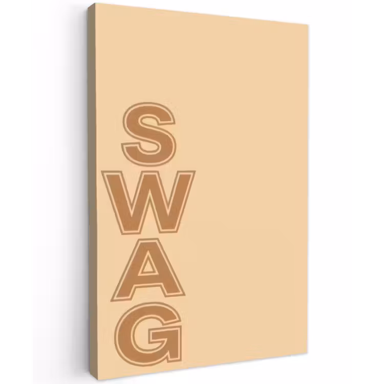 Swag - Bruin - Beige Tuinposter op houten frame 2 cm dik klein -3d