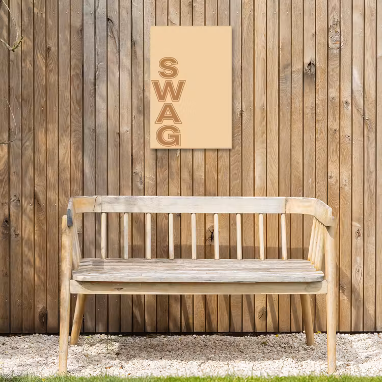 Swag - Bruin - Beige Tuinposter op houten frame 2 cm dik klein -sfeer4
