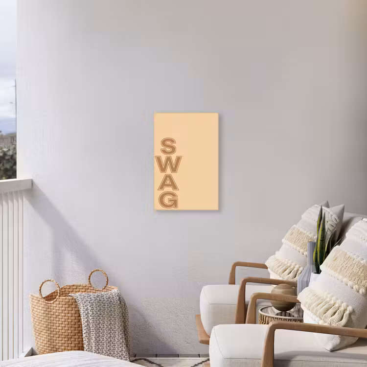 Swag - Bruin - Beige Tuinposter op houten frame 2 cm dik klein -sfeer1