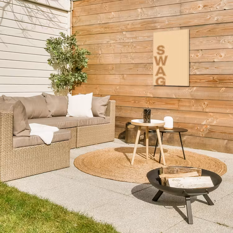 Swag - Bruin - Beige Tuinposter op houten frame 2 cm dik klein -sfeer2