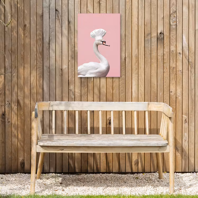 Zwaan - Koksmuts - Mooi - Klassiek Tuinposter op houten frame 2 cm dik klein -sfeer4