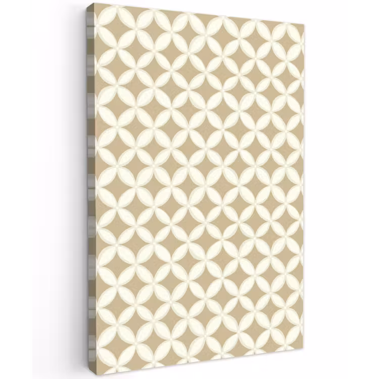 Symmetrisch - Motief - Beige Tuinposter op houten frame 2 cm dik klein 841 -3d
