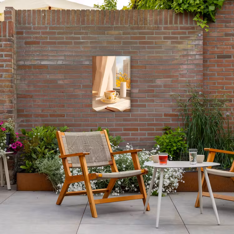 Thee - Boek - Thee - Herfst Tuinposter op houten frame 2 cm dik klein -sfeer3