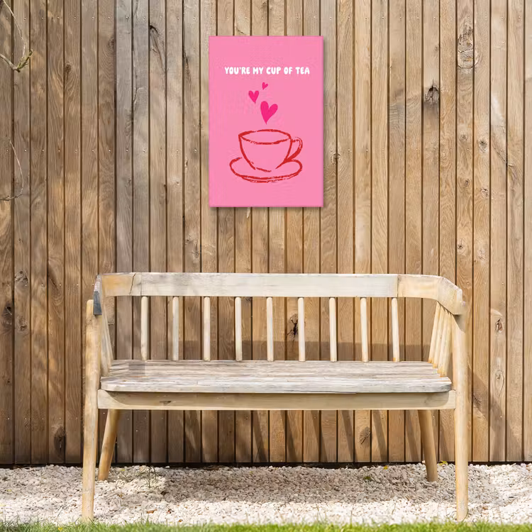 Thee - Roze - Valentijn - Tekst Tuinposter op houten frame 2 cm dik klein -sfeer4
