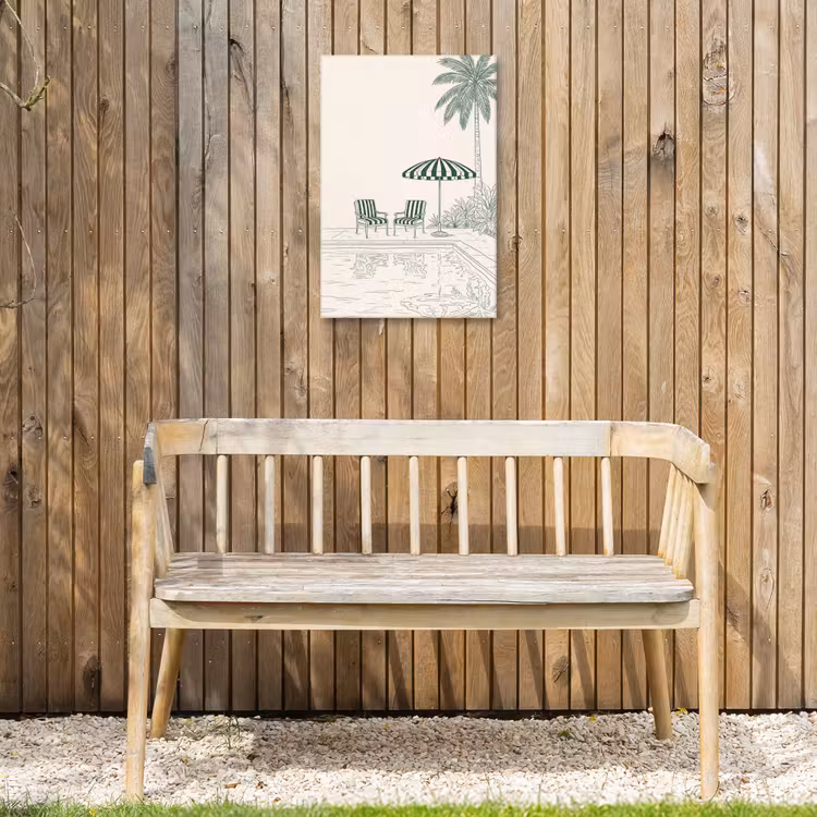 Terras - Illustratie - Groen Tuinposter op houten frame 2 cm dik klein -sfeer4