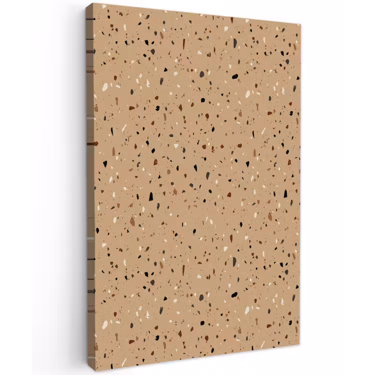 Terrazzo - Patroon - Beige Tuinposter op houten frame 2 cm dik klein 841 -3d