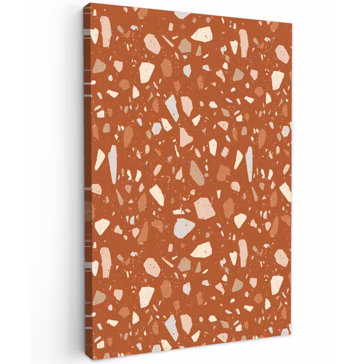 Terrazzo - Patroon - Klei Tuinposter op houten frame 2 cm dik klein 841 -3d