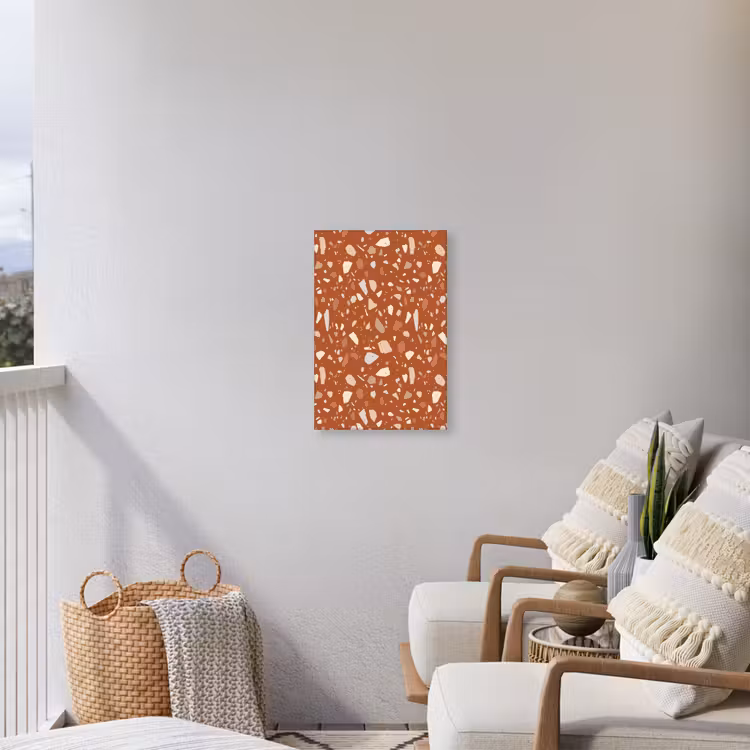 Terrazzo - Patroon - Klei Tuinposter op houten frame 2 cm dik klein 841 -sfeer1