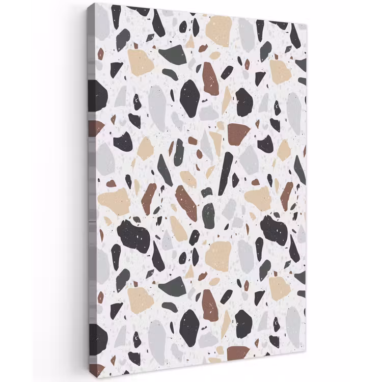 Terrazzo - Patroon - Kleurrijk - Klei Tuinposter op houten frame 2 cm dik klein 841 -3d