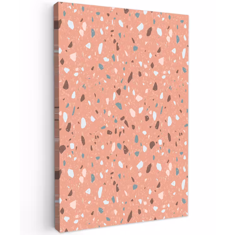 Terrazzo - Patroon - Kleurrijk - Roze - Blauw Tuinposter op houten frame 2 cm dik klein 841 -3d