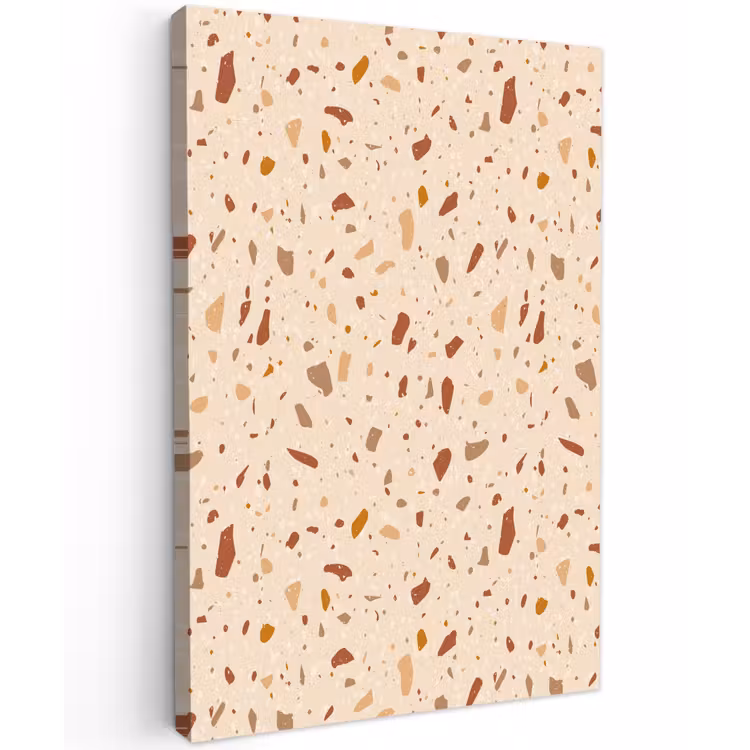 Terrazzo - Patroon - Kleurrijk - Steen Tuinposter op houten frame 2 cm dik klein 841 -3d
