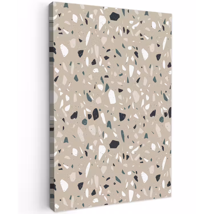 Terrazzo - Patroon - Groen Tuinposter op houten frame 2 cm dik klein 841 -3d