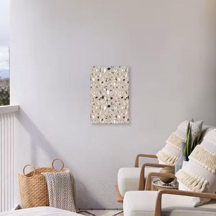 Terrazzo - Patroon - Groen Tuinposter op houten frame 2 cm dik klein 841 -sfeer1